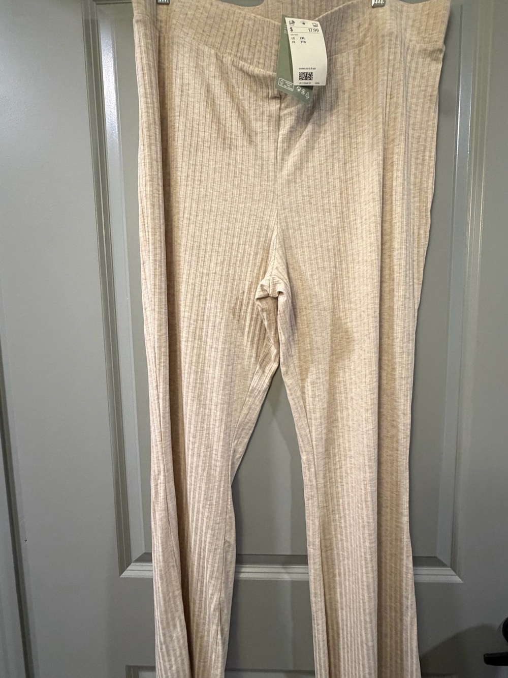H&M Ribbed Lounge Leggings - Beige